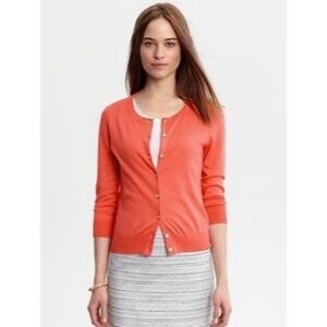 Banana Republic coral orange cardigan, size S